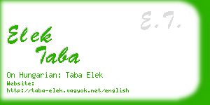 elek taba business card